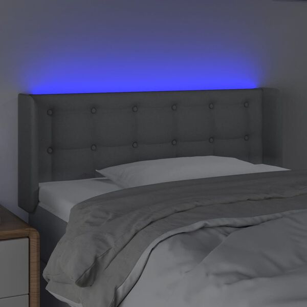 vidaXL LED-voodipeats, helehall, 103x16x78/88 cm, kangas