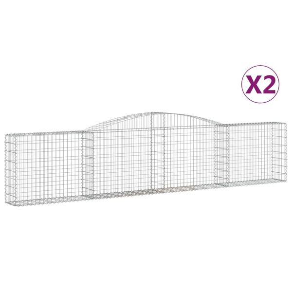 vidaXL kaarekujulised gabioonkorvid 2 tk, 400x30x80/100 cm, raud