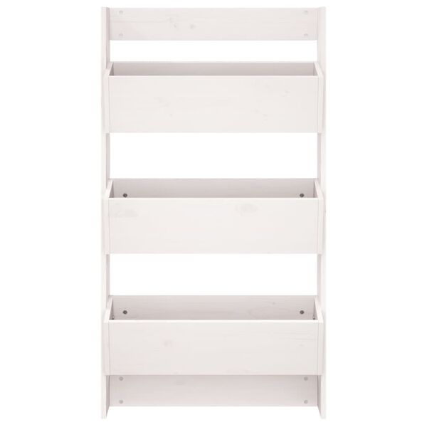 vidaXL 3-tasandiline taimekast, 60 x 18,5 x 110 cm, valge, männipuit