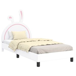 vidaXL Laste voodiraam peatoega peaga Valge 90 x 190 cm PU