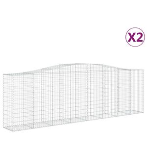 vidaXL kaarekujulised gabioonkorvid 2 tk, 400x50x120/140 cm, raud