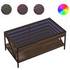 vidaXL kohvilaud LED-tuledega, pruun tamm, 90x50x38 cm