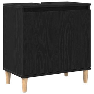 vidaXL Vannitoa kraanikausi kapp Must tamm 58 x 33 x 60 cm Tehispuit