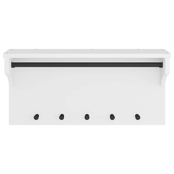 vidaXL Seinale paigaldatav nagi, SANDNES, valge, 87x30x42cm, m&auml;nnipuit