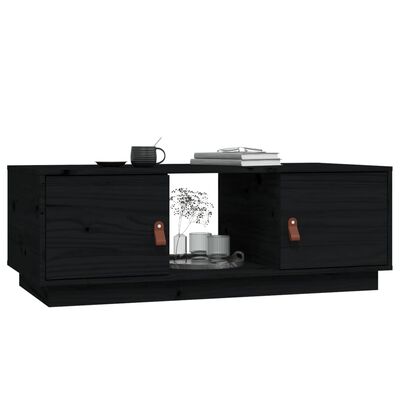 vidaXL kohvilaud, must, 100 x 50 x 35 cm, männipuit