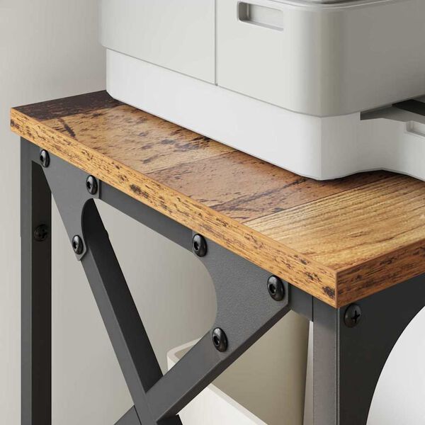 vidaXL Printeri alus Reguleeritav Vana puit 40 x 30 x 31 cm Tehispuit