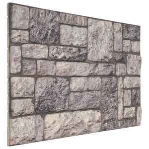 vidaXL Seinapaneelid 10 pcs Hall ja Valge 100 x 50 cm EPS vaht