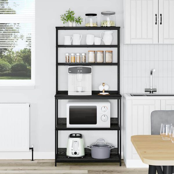 vidaXL K&ouml;&ouml;giriiul Must tamm 80 x 40 x 168 cm Tehispuit