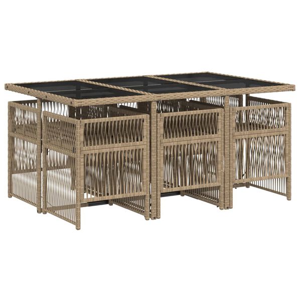 vidaXL 7-osaline aia s&ouml;&ouml;gim&ouml;&ouml;bli komplekt patjadega, beežid toonid