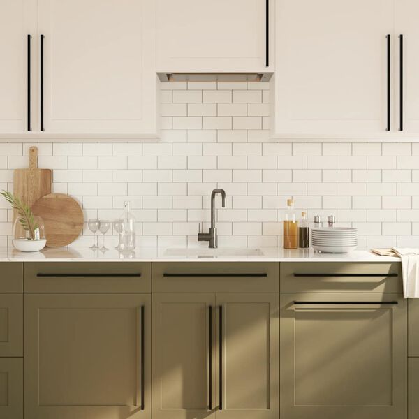 vidaXL kapi k&auml;epidemed 5 tk, must, 480 mm, roostevaba teras