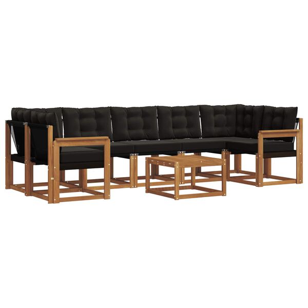 vidaXL V&auml;li diivanikomplekt padjaga 8 pcs Looduslik ja must