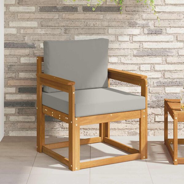 vidaXL &Otilde;uesohva Tugev akaatsiapuit ja pol&uuml;ester Naturaalne ja helehall