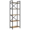vidaXL Raamatukapp 5 tasandit 56 x 34 x 171 cm Tehispuit K&auml;sit&ouml;&ouml;puu