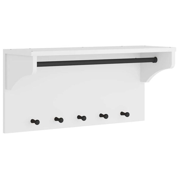 vidaXL Seinale paigaldatav nagi, SANDNES, valge, 87x30x42cm, m&auml;nnipuit