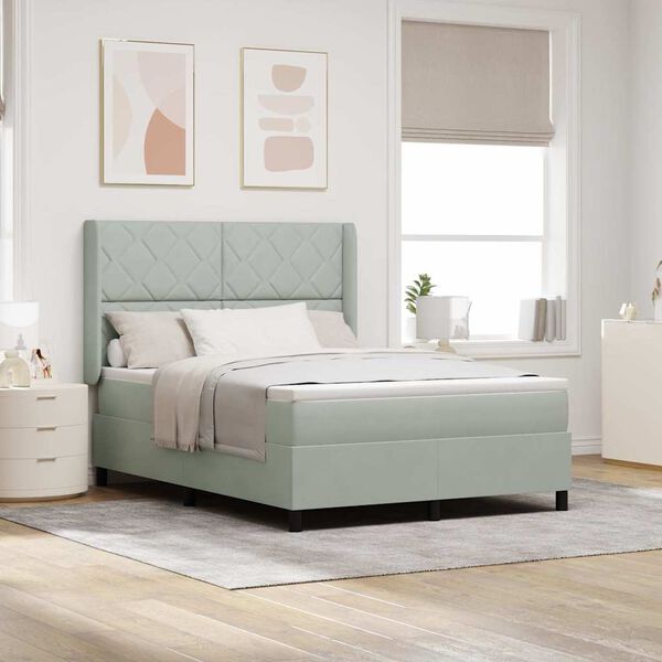 vidaXL Karbi vedrumadrats peaga Helehall 160 x 200 cm Samet