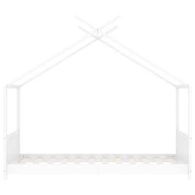 vidaXL lastevoodi raam valge, männipuit, 70 x 140 cm