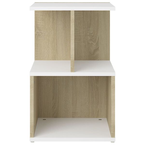 vidaXL &ouml;&ouml;kapid 2 tk valge ja Sonoma tamm 35x35x55 cm, puitlaastplaat