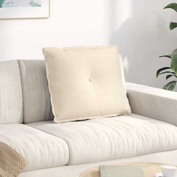 vidaXL Seljatugi padi cream 60 x 50 cm Korter kangas