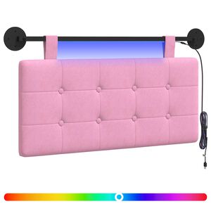 vidaXL Rippuv voodipeats LED-valgustusega Roosa kangas