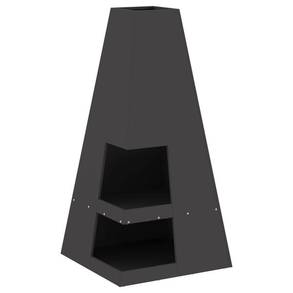 vidaXL Lõkkekoht Must 50 x 50 x 100 cm Teras