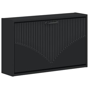 vidaXL Seinale kinnitatav jalan&otilde;ude kapp HOORN 71 x 17 x 43 cm Must