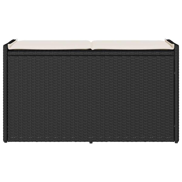 vidaXL välihoiupink padjaga, must 100 cm polürotangist