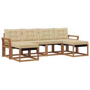 vidaXL V&auml;li diivanikomplekt padjaga 6 pcs Looduslik ja beež
