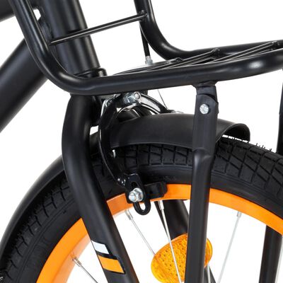 vidaXL laste jalgratas esipakiraamiga, 18'', must ja oranž