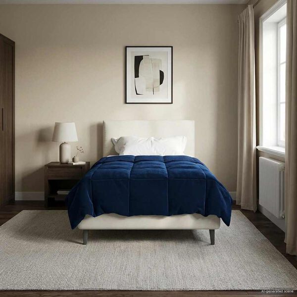 vidaXL T&auml;ispika aasta tekk Tumesinine 155 x 200 cm Mikrokiud