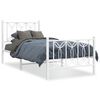 vidaXL metallist voodiraam peatsi ja jalutsiga, valge, 90 x 190 cm