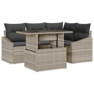 vidaXL Aia Diivanikomplekt padjaga 5 pcs Helehall pol&uuml;rotang