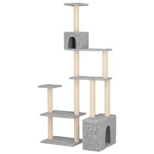 vidaXL Kassipuu kraapimispostidega Helehall 177,5 cm