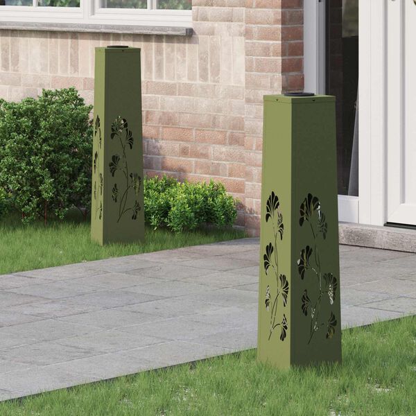 vidaXL P&auml;ikese LED k&auml;igutee tuli 2 pcs K&uuml;pset roheline