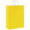vidaXL paberkotid, 250 tk, k&auml;epidemetega, kollane, 32x12x42 cm