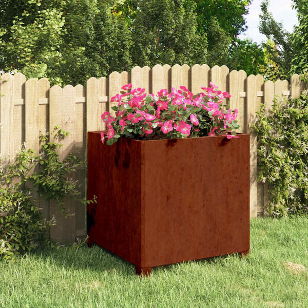 vidaXL jalgadega taimekast, rooste, 50x50x50 cm, Corten teras