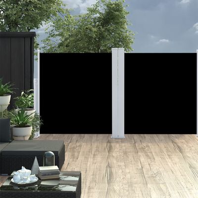 vidaXL lahtitõmmatav külgsein, must, 100 x 600 cm