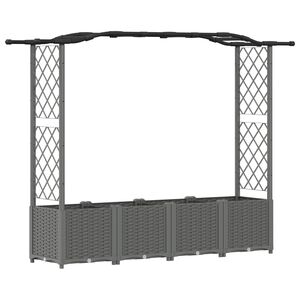 vidaXL T&otilde;stetud Padi Kase ja Katusega Helehall 204 x 40 x 138 cm PP