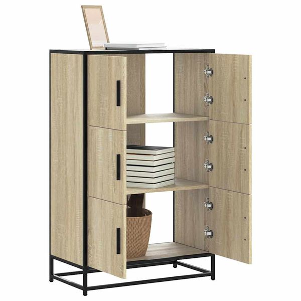 vidaXL Highboard Sonoma tamm 68x35x106,5 cm inseneritud puit ja metall