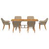 vidaXL Aia söögilaudade komplekt 7 pcs Beež ja pruun polürotang