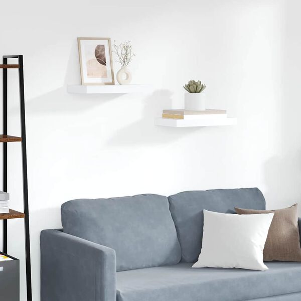 vidaXL seinariiulid, 2 tk, valge, 40 x 23 x 3,8 cm MDF