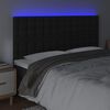 vidaXL LED-voodipeats, must, 180x5x118/128 cm, kunstnahk