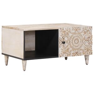 vidaXL Kohvilaud Valge 80 x 50 x 40 cm Tugev mango puu