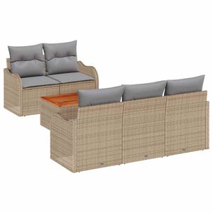 vidaXL Aia Diivanikomplekt padjaga 6 pcs Beež pol&uuml;rotang