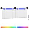 vidaXL Rippuv voodipeats LED-valgustusega Valge kangas