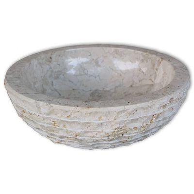 vidaXL valamu, marmor, 40 cm, kreemjas