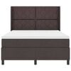 vidaXL LED Box Spring Voodi madratsiga Tume pruun 160 x 200 cm kangas