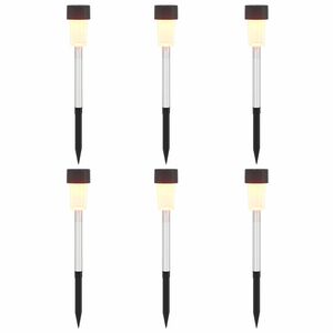 vidaXL V&auml;lised p&auml;ikesevalgused maapinna konksuga 6 pcs Soe valge