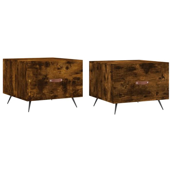 vidaXL kohvilaud, 2 tk, suitsutatud tamm, 50 x 50 x 40 cm, tehispuit