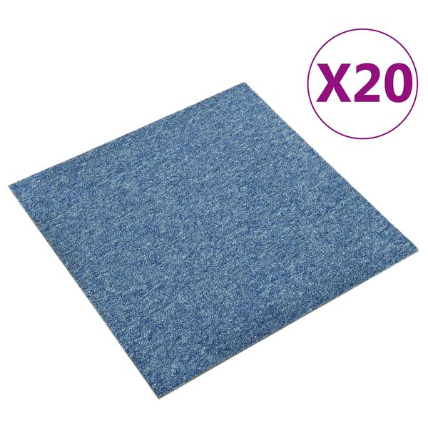 vidaXL Vaip 20 pcs Sinine 50 x 50 cm 100% pol&uuml;prop&uuml;leen