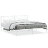 vidaXL metallist voodiraam peatsiga, valge, 183x213 cm